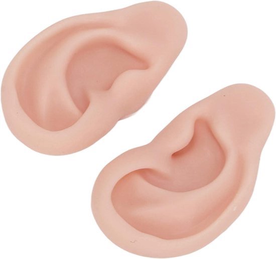 Human Ear Model 1 Pair Reusable Simulation Handy Ear Model Earrings (Medium Skin Color) van Merkloos	