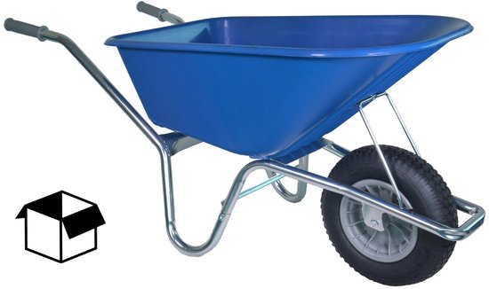 Hummer Bouwkruiwagen met Luchtband - 100 liter - Bak HDPE - Blauw van Hummer