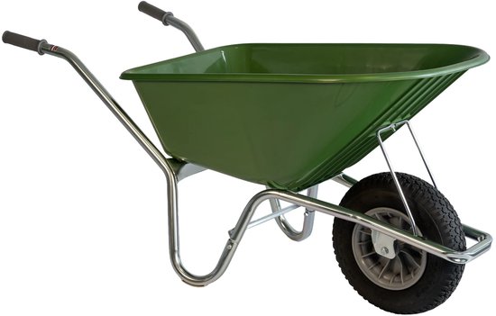 Hummer klus tuinkruiwagen - Gemonteerd geleverd - 100L - Grasgroen - Verzinkt - NIEUWE KLEUR