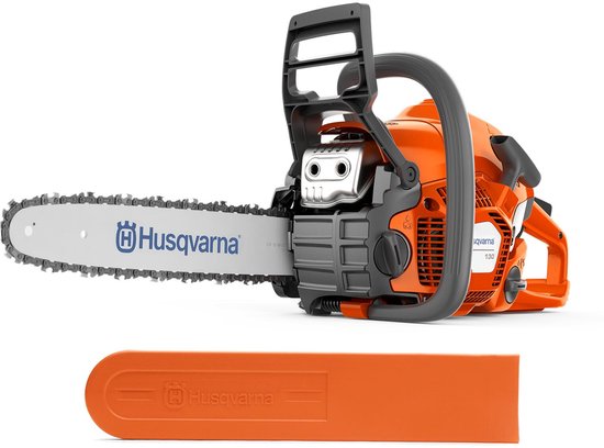 Husqvarna 130 Benzine Kettingzaag - 38cc X-Torq® Motor, 35cm Zwaard, LowVib® voor Tuinonderhoud & Brandhout