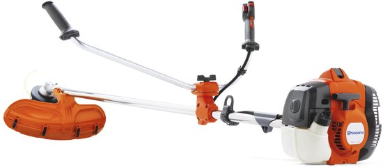 Husqvarna 135R benzinebosmaaier met bullhorn-handgreep - 34,6 cm³ X-Torq-motor, 47 cm maaibreedte, inclusief maaidraad, grasmes en dubbele riem van Husqvarna