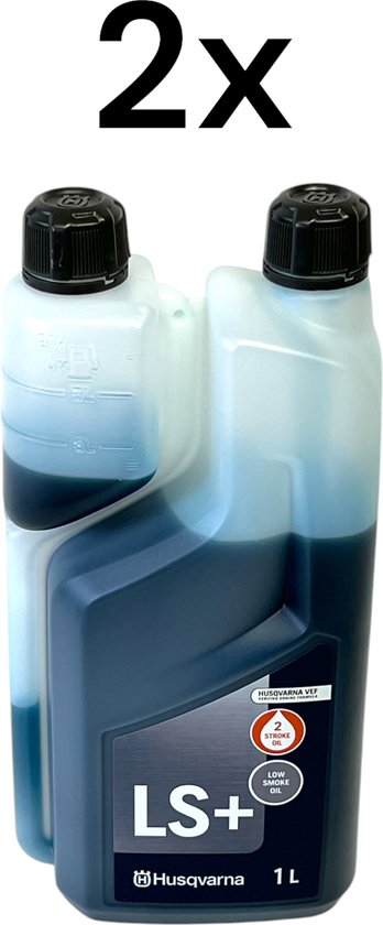 Husqvarna 2x LS+ tweetaktolie 1 liter ( 2x 578037002 ) - 2-taktolie - Low Smoke Oil van Merkloos	