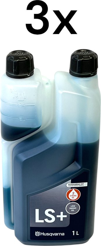 Husqvarna 3x LS+ tweetaktolie 1 liter ( 3x 578037002 ) - 2-taktolie - Low Smoke Oil