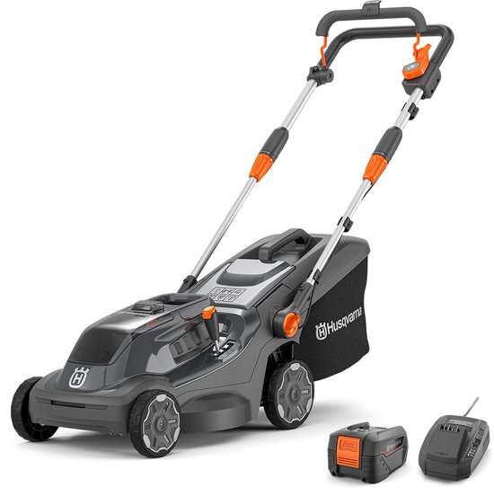Husqvarna Accu grasmaaier Aspire LC34-P4A, voor 500 m² gazon I elektrische grasmaaier, 30 l opvangbak, 34 cm maaibreedte, compact en opvouwbaar (incl. accu & oplader) van Husqvarna
