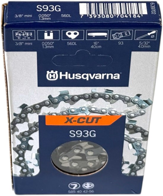 Husqvarna X-CUT S93G zaagketting 30 cm 3/8" 1,3 mm ( 585404245 ) voor kettingzaag van Merkloos	