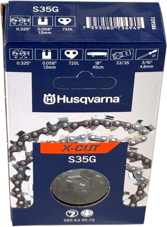 Husqvarna X-CUT Serie - Zaagketting - Semi-Dluto - 72 Schakels - 1.5mm dikte