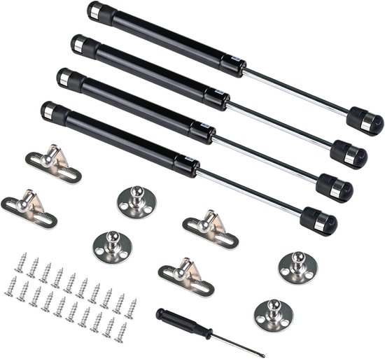 Hydraulische Gasveer 200N voor Meubels, Telescoopstang, Amortisseur voor Keuken en Deuren, Zwart van Merkloos	