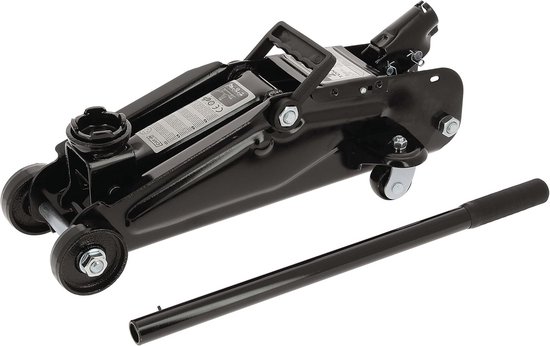 Hydraulische krik met wielen tot 2 ton voor veilig tillen van Merkloos	