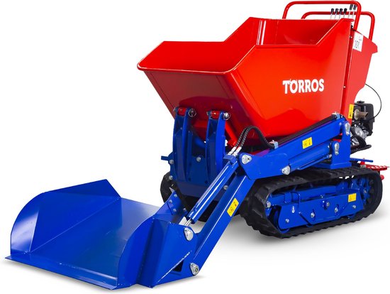 Hydrostatische mini rupsdumper met kantelbare schop 80kg, schepbak 800kg Honda 9pk Torros HRD800HA van Torros
