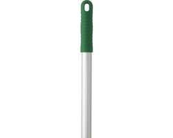 Hygiëne Steel 150 cm met Schroefdraad van Aluminium en Groene Handgreep