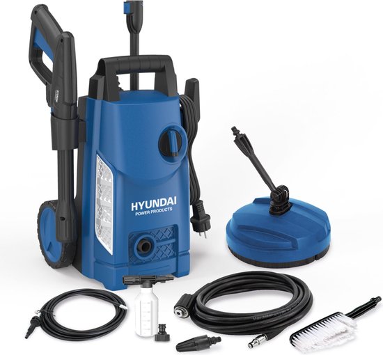 HYUNDAI hogedrukreiniger 1500W - Complete deluxe set - 360 L/uur - Inclusief veel accessoires - spuitstukken - terrasreiniger - zeeptank van Merkloos	
