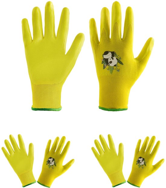 Ibenzoa® 3 Paar Kinder Tuin Handschoenen - Nitril Coating, Maat 5 (2-13 jaar)