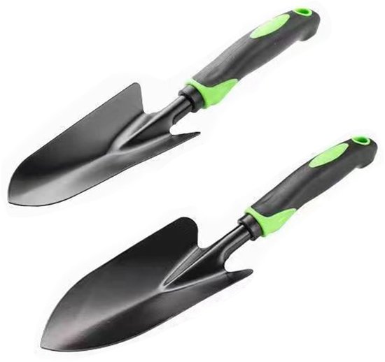 Ibenzoa® Compacte en Ergonomische Set van Twee Metalen Tuinscheppen voor Diverse Tuinwerkzaamheden van Ibenzoa