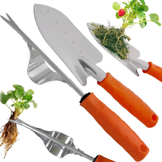 Ibenzoa® Handige Roestvrij Stalen Onkruidsteker en Tuinschep Set voor Efficiënt Tuinieren