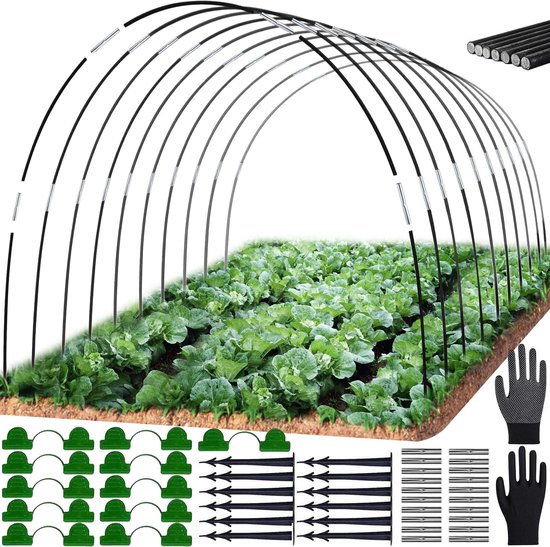 Ibenzoa® Multifunctionele Folietunnel Set voor Verhoogde Bloembedden en Tuinbescherming van Ibenzoa