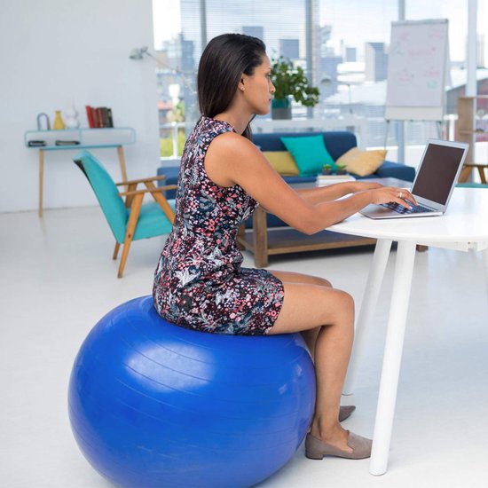 Ibenzoa® Robuuste Opblaasbare Fitnessbal - 65 cm, Antibeschadiging, Voor Core Versterking en Diverse Oefeningen van Ibenzoa