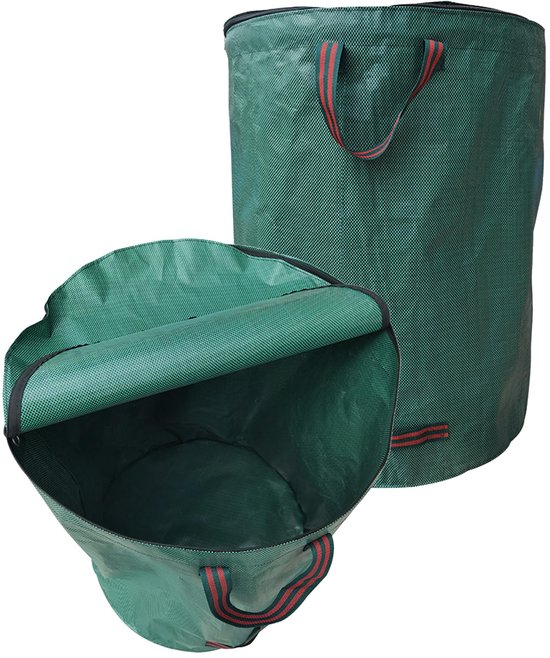 Ibenzoa® Tuinafvalzak 120L met Deksel, Opvouwbaar & Herbruikbaar
