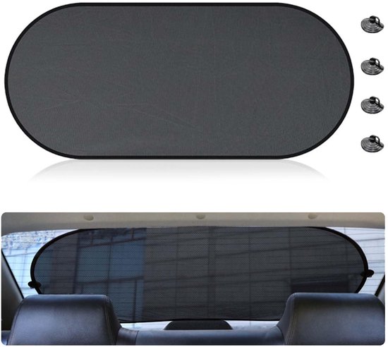 Ibenzoa® Universele Auto Zonwering Achterruit met UV-bescherming en Zuignappen 100 x 50 cm van Ibenzoa