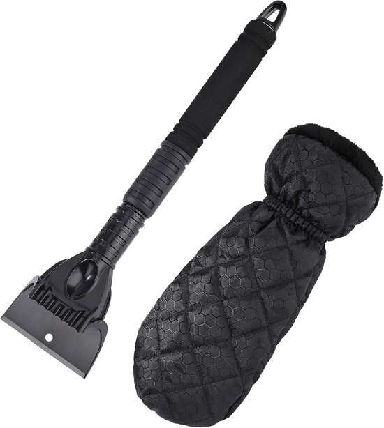 Ice Scraper for Car Snow Remover with Thick Fleece Glove Frost Mitt Scraper for Trucks SUV Windshield Window van Mipai