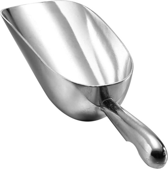 IJsblokjes schep - ijsschop - ijsschep - 21.6*7.8*4.6cm - 12 oz - Aluminiumlegering - zilver - ijs tools - Multifunctionele schep - Voor dierenvoeding, snoep, ijsblokjes van Merkloos	