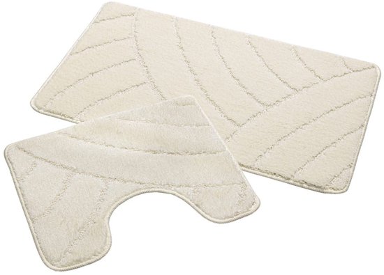 Ikado Badmat set klassiek crème 50 x 80 cm + 40 x 50 cm van Merkloos	