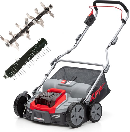 IKRA Bosch 36 V 3-in-1 accu-verticuteermachine en gazonbeluchter IB-SR 36, inclusief twee rollen – exclusief accu en oplader van IKRA