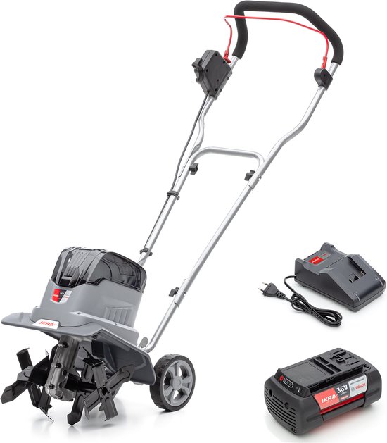 IKRA Bosch 36 V accu-tuinfrees IB-TC 36, verstelbare werkbreedte van 19 tot 30 cm, incl. 36V accu (4,0 Ah) en oplader