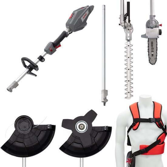 IKRA Bosch 36V 4-in-1 accu-multitool IB-MT 36 met grastrimmer, bosmaaier, telescopische heggenschaar en hoogsnoeier – excl accu en oplader