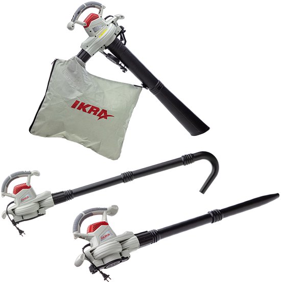 IKRA elektrische bladzuiger en bladblazer IEBV 3200, 3-in-1 functie, incl. verlengstuk voor de blaaspijp van IKRA