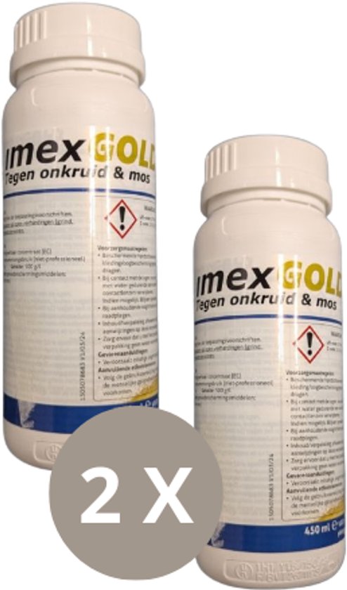 Imex Gold - 2 Stuks - Onkruidbestrijder & Mosbestrijder 450 ml: Snel, Veilig en Effectief! - Garden Select