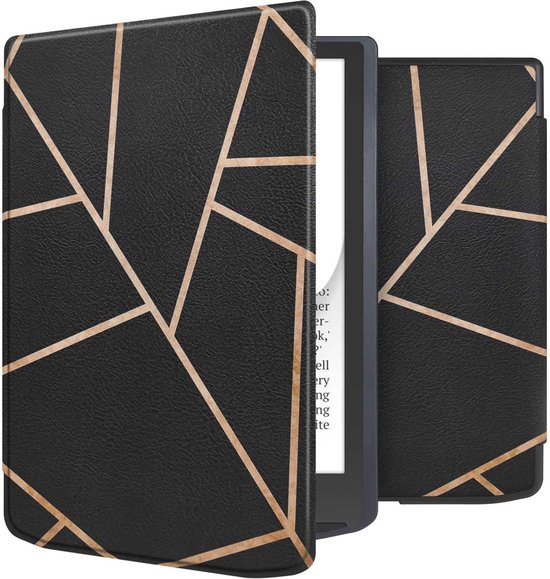 imoshion Ereader Cover / Hoesje Geschikt voor Pocketbook InkPad 4 / Pocketbook InkPad Color 3 - imoshion Design Slim Soft Case Sleepcover Bookcase zonder stand - / Black Graphic van iMoshion