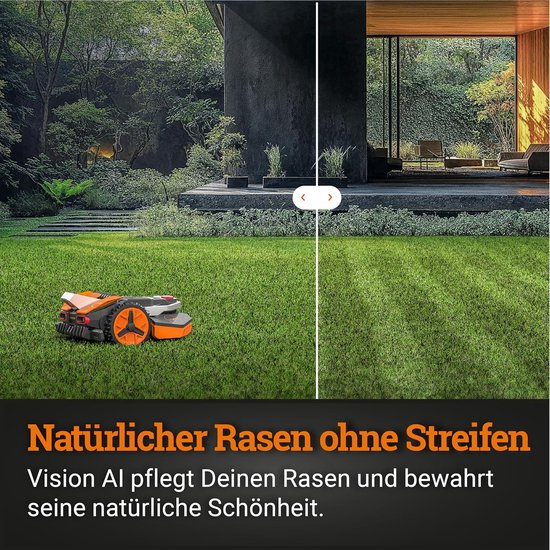 Indsutrialhome WORX Landroid Vision L1300 WR213E.1 - Robotmaaier zonder begrenzingskabel voor tuinen tot 1300 m², AI Rasenmäher Roboter (WLAN & Bluetooth, actieve obstakelvermijding met KI-technologie, egelbescherming) van Merkloos	