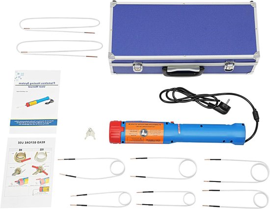 Inductieverwarmer - Magnetische Verwarmer - Roestige Onderdelen Losmaken - Vlamloos Verwarmen - 1100 W - Blauw Rood van Merkloos	