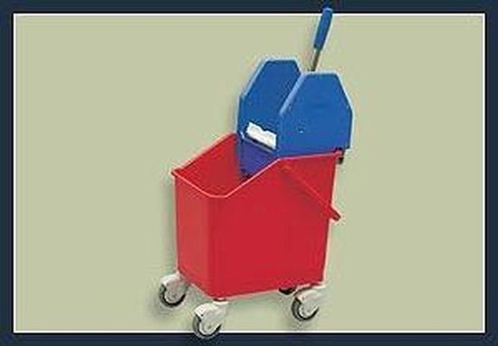 Industriële Dweilwagen - Schoonmaakwagen Emmer - Efficiënt Dweilen - Met Pers - 25 Liter - Blauw van Merkloos	