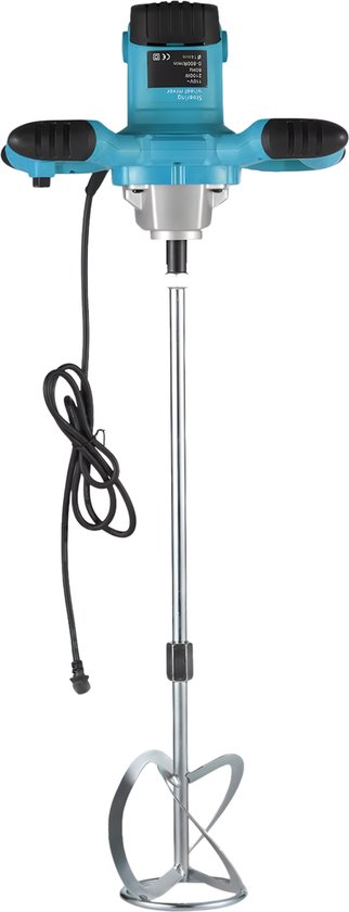 Industriële mixer – Voor beton en mortel – 6-versnellingen, 2100W krachtige variabele snelheidsmixer – Blauw