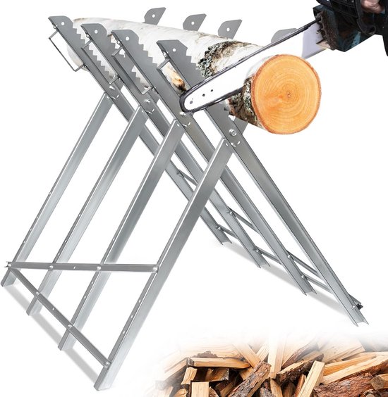 Inklapbare Houten Zaagbok van Metaal voor Zagen en Kloven - Max. 150 kg van Merkloos	