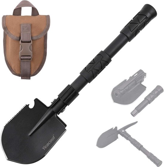 Inklapbare Multifunctionele Schep met Pikhouweel - Militaire Schop voor Camping, Tuinieren en Noodsituaties van Merkloos	