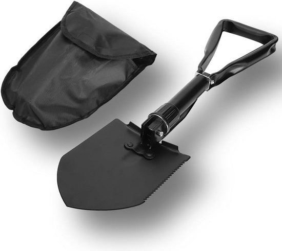 Inklapbare schop, stevige metaal schop 58 cm, draagtas, veelzijdig voor tuin, camping en outdoor