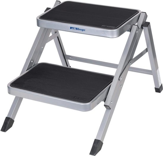 Inklapbare Trapladder met 2 Tredes | Antislip Keukentrapje | Draagvermogen 150 kg | Multifunctioneel Opstapje voor Binnen en Buiten van Veripak