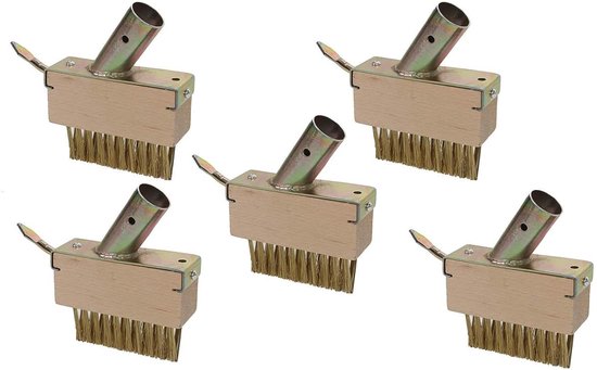 Inovra - 5-delige onkruidborstel met borstelharen en metalen schraper voor het reinigen van onkruid in de tuin, voor smalle voegen op bestrating
