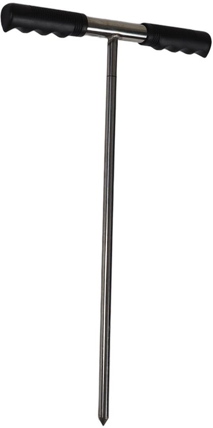 Inovra- Bodemmonstersonde Verstelbare Hoogte 32-48 inch - T-handgreep - Roestvrij Staal - Scherpe Punt - Duurzaam Testinstrument - Grondsonde