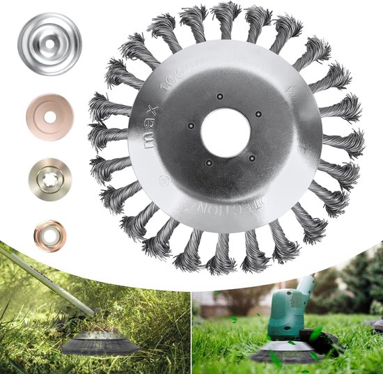 Inovra- Onkruidborstel Professioneel - Stalen Borstels - 15 cm - Hoge Stabiliteit - Eenvoudige Montage - Geschikt voor Grastrimmer - Onkruidverdelger