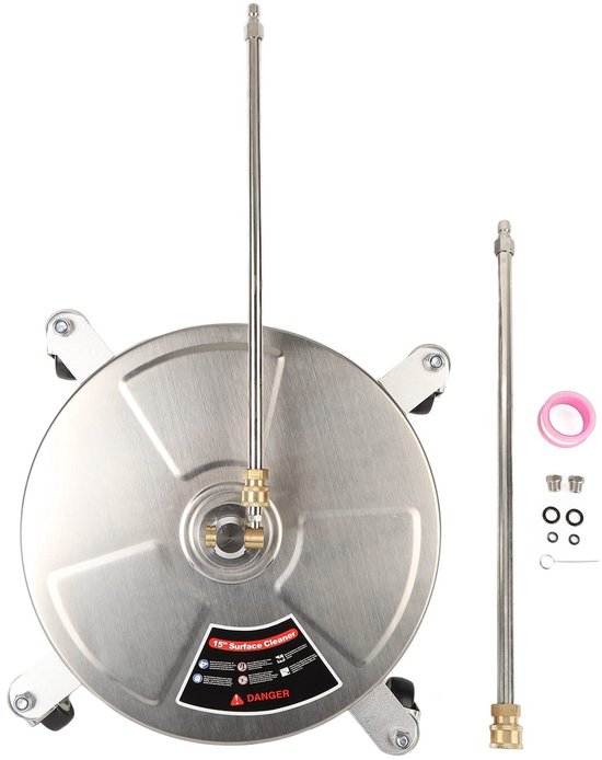 Inovra- Oppervlaktereiniger 15 Inch - Professionele Hogedrukreiniger - Hoog Rendement - 4000 PSI - Roestvrij Staal - 4 Wielen - 1/4 Inch Snelkoppeling - Terrasreiniger