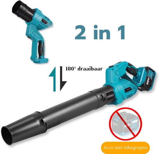 Instava 2 in 1 Accu Bladblazer zonder Accu - Geschikt Voor Makita LXT 18v Accu - 200 km/h - 5 snelheden van Instava