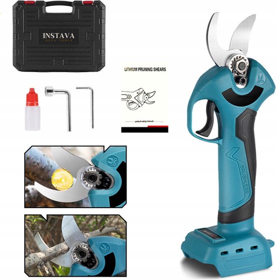 Instava Elektrische Snoeischaar zonder Accu - Geschikt Voor Makita 18v Accu - Ø35MM - Incl. Accessoires en Opbergkoffer van Instava