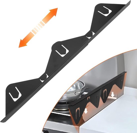 Intrekbare Kachel Gap Covers - 2 Stuks Roestvrijstalen Keuken Gap Filler Guard - Verstelbaar van 35CM Tot 69CM - Hittebestendig en Gemakkelijk Schoon Te Maken van Merkloos	