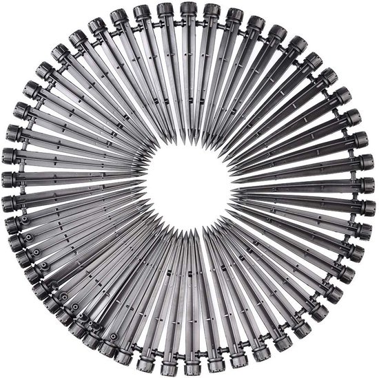 Irrigatie Drip Dripper Set van 50 Stuks met 8 Holes en Verstelbare 360 Graden voor Potplanten en Tuinieren Buiten