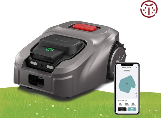 ISWARD Robot Maaier - Intelligente AI Robot Grasmaaier - Zonder Begrenzingsdraad - App Besturing - Duurzaam - 1.000m² - Hellingproof van ISWARD