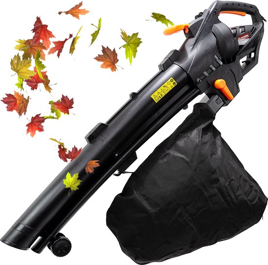 JACKMEND Elektrische Bladblazer Incl. 35L Opvangzak - 3000W Blad Blazer & Zuiger op Snoer - 270km/u Luchtsnelheid - 15.000RPM - 10 Meter Kabel - Gesnoerd Bladeren Blazen & Zuigen - Bladzuiger van Merkloos	