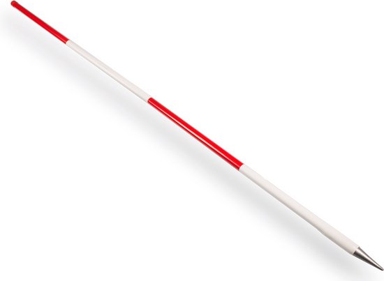 Jalonstok bundel 5 stuks Hout met stalen punt - bovenkant rood van Perel